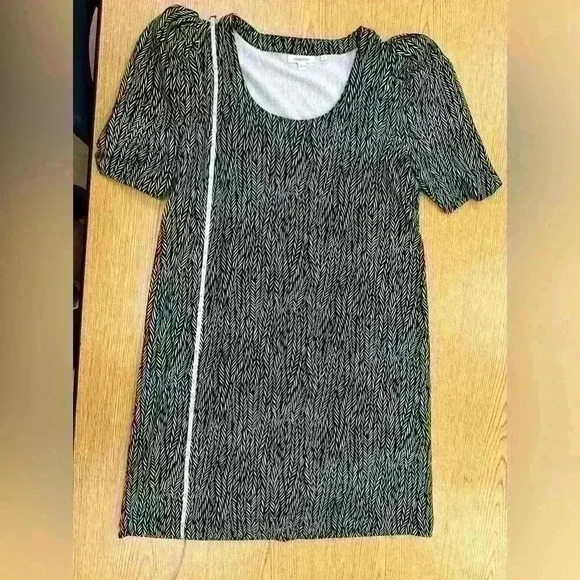 Chico’s Black Knit Dress Puffy Sleeves Size 8 - Picture 6 of 6